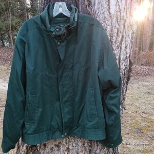 Lindon Fog Mens Green Jacket with Snap Collar